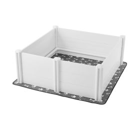 VEVOR Dogs Whelping Box, 48 x 48 x 18.1 inch, Plastic PVC Puppies Playpen with Height Adjustable Door and Washable Pee Pad