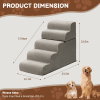 5-Step Dog Stairs Steps for High Bed, Pet Steps for Small Dogs and Cats, Non-Slip Removable Washable Cover Ramp for Indoor Outdoor Car SUV Couch Sofa