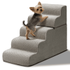 5-Step Dog Stairs Steps for High Bed, Pet Steps for Small Dogs and Cats, Non-Slip Removable Washable Cover Ramp for Indoor Outdoor Car SUV Couch Sofa