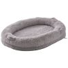 VEVOR Human Dog Bed, 72" x48"x10" Giant Human Dog Bed for Adult, Human Size Dog Bed with Washable PV Velvet Cover, Egg Orthopedic Foam, Storage Pocket