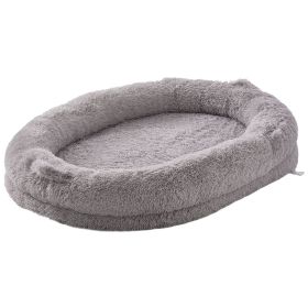 VEVOR Human Dog Bed, 72" x48"x10" Giant Human Dog Bed for Adult, Human Size Dog Bed with Washable PV Velvet Cover, Egg Orthopedic Foam, Storage Pocket