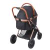 Pet Stroller, 4 Wheels Dog Stroller Rotate with Brakes, 66 lbs Weight Capacity, Puppy Stroller with Detachable Carrier, Storage Basket and Pet Pad