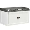 Elevated Dog Bowls Raised Pet Feeding Station with Storage 2 Stainless Steel Bowls, 23.6"x11.8" x14.2", White