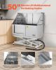 VEVOR Electric Lift Dog Washing Station, 50 inch Professional Stainless Steel Pet Grooming Tub w/ PE Water Filter Board