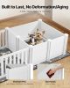 VEVOR Dog Whelping Box, 73x38x19.7 in, Plastic Dog Whelping Pen with Adjustable Height Door, Puppy Playpen with Waterproof Pee Pad, Easy to Clean