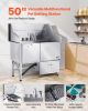 VEVOR Stainless Steel Dog Washing Station, 50 inch Pet Grooming Tub w/ Ramp