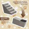 5-Step Dog Stairs Steps for High Bed, Pet Steps for Small Dogs and Cats, Non-Slip Removable Washable Cover Ramp for Indoor Outdoor Car SUV Couch Sofa