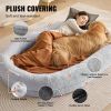 VEVOR Human Dog Bed, 72" x48"x10" Human Dog Bed for Adult, Human Size Dog Bed with Washable Faux Rabbit Fur Cover, Egg Orthopedic Foam, Storage Pocket