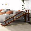 Wooden Dog Ramp with Removable Guardrails, Non-Slip Surface, 73" Long, Brown