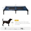 Cooling Elevated Dog Bed 36x30 Portable Raised Cot Washable Mesh Large Dogs Blue
