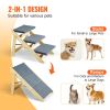 VEVOR Wooden Pet Steps, Convertible 2-in-1 Dog Staircase & Ramp for Access to Beds, Sofas, and Vehicles, Three-Step Design Supports Pets up to 150 lbs