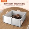 VEVOR Dog Whelping Box, 59.8 x 59.8 x 24.0in Whelping Box for Dogs and Puppies, Whelping Pen for Puppies
