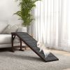 Dog Ramp Pet Ramp for Bed with Non-Slip Carpet, Top Platform, 74" x 16" x 25", Brown