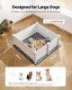 VEVOR Dogs Whelping Box, 48 x 48 x 18.1 inch, Plastic PVC Puppies Playpen with Height Adjustable Door and Washable Pee Pad