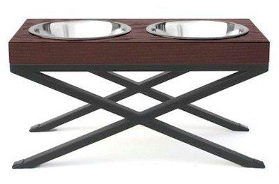 Woodsman Double Raised Dog Bowl  Large