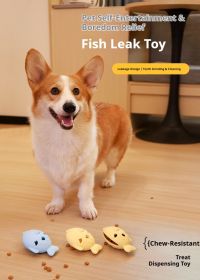 Fish-Shaped Dog Treat Dispenser Toy – Food-Grade Silicone Slow Feeder for Boredom Relief (Color: yellow)